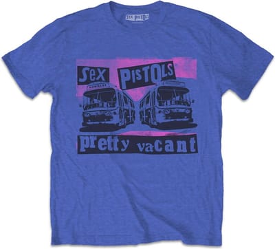 Sex Pistols - Pretty Vacant Coaches Heren T-shirt - XS - Blauw