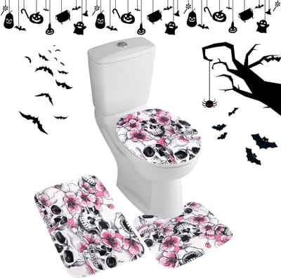 Allecto - Halloween Skull Douchegordijn - Waterdicht - Milde geur en schimmelbestendig - 180x180 cm - Badkameraccessoires - Geschikt voor Halloween..
