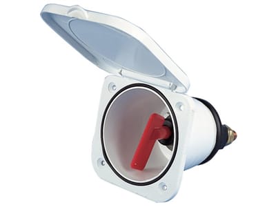 Lalizas Case w/Batt. Switch 100A, w/Watertight Lid, White