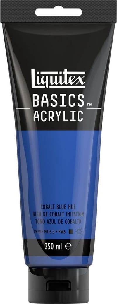 Liquitex 88700213 Basics Acrylverf Cobalt blue Hue – 250 ml | Kunstenaars Acrylverf | Middelmatige Viscositeit | Lichtechte Kleur voor Schilderen & Canvas