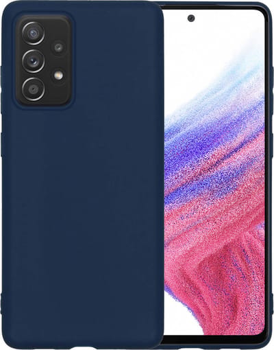Hoesje - Geschikt voor Samsung Galaxy A53 - Sterk & Shockproof - Siliconen Case - Hoes Cover - Telefoonhoes - Donkerblauw