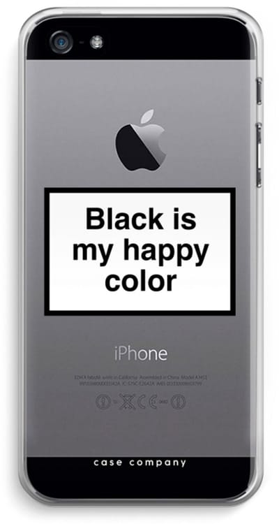 Case Company® - Hoesje geschikt voor iPhone 5 / 5S / SE (2016) hoesje - Black is my happy color - Soft Cover Telefoonhoesje - Bescherming aan alle Kanten en Schermrand