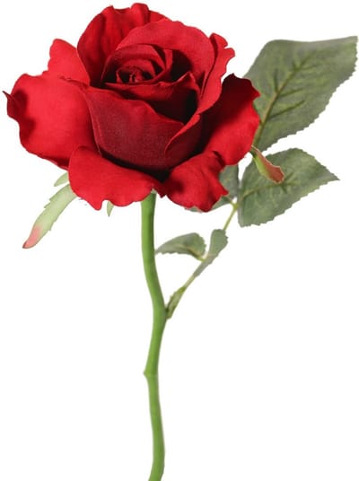 Topart Kunstbloem Roos Alice - 30 cm - rood - kunststof - luxe - kunstbloemen - decoratie