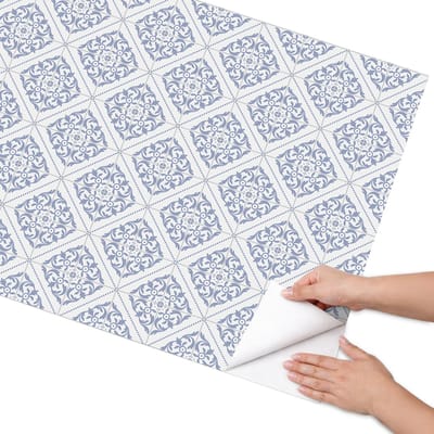 Coloray Meubel Wrap Folie - Wit Meubelfolie - 75x150 cm - Meubel Wrap Folie Tegelpatroon - Plakfolie Meubels - Klassiek Meubelfolie - Decoratiefolie Zelfklevend - Slaapkamer decoratie - Achtergronden en patronen