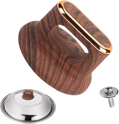 Dekselhandgreep - Pannengreep Keukengreep - Veilig koken - Houtimitatie design - 8 x 7 cm - Bruin