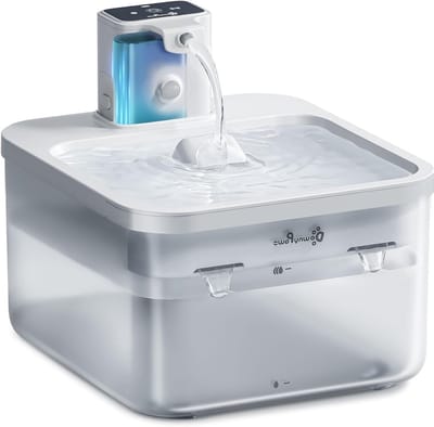 Draadloze kattenfontein met bewegingssensor, ideaal voor hydratatie en gezondheid van katten, wit