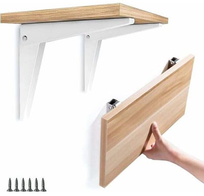 Plankdragers - 2 Stuks - Zwevende plankdragers - Muurbeugels - Wandplank - Staal - Wit - 20*18cm - Opvouwbare - Onzichtbare - Driehoekige - Wandmontage - Voor woonkamer slaapkamer garage