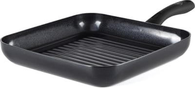 GreenChef Diamond Grillpan 28x28cm - PFAS-vrije antikleeflaag - Grillpan inductie - Keramische pan - Ovenbestendig tot 160°C - Koelgreep - Zwart