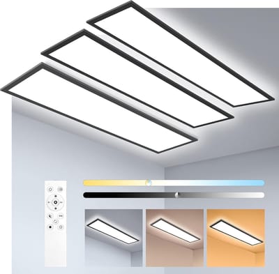 Oraymin 3 Stuks LED Plafondlamp 100x25 cm Zwart - CCT 3000-6500K - Met Afstandsbediening - Memory Functie