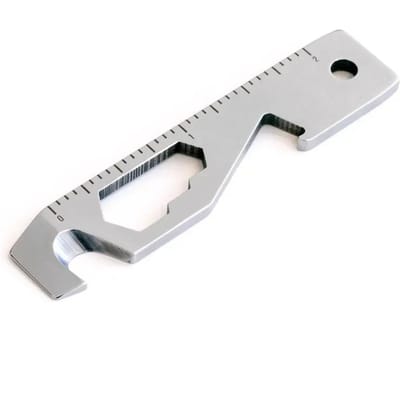 10 in 1 EDC Zak Survival Tool Kampeeruitrusting Flesopener Liniaal Sleutelhanger Outdoor Gereedschap voor Wandelen Kamperen Accessoires white