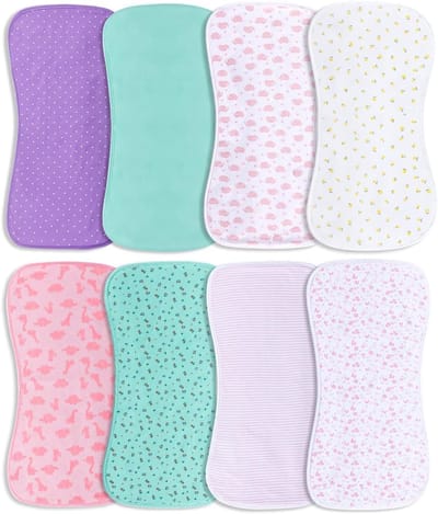 Multifunctionele set van 8 spuugdoeken voor baby's - Zacht, ademend en hoog absorberend
