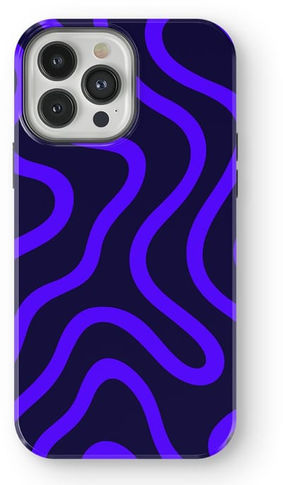 DripCase Curvy Lines Hoesje geschikt voor iPhone 13 Pro | Backcover met Mag | Design Tough Case geschikt voor iPhone 13 Pro Electric Dusk