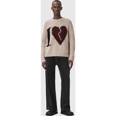 AllSaints Lover Knit Crew Pebble Brown Taglia: XS | Maglioni a maglia Outlet | Uomo | Marrone
