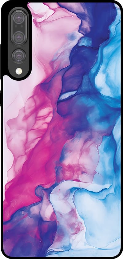 Smartphonica Telefoonhoesje Geschikt voor Huawei P20 Plus met Roze Blauw Marmer Opdruk - TPU Backcover Case Rose Blue Marble Design geschikt voor Huawei P20 Plus