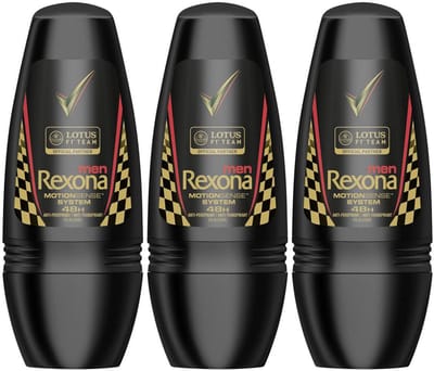 Rexona Men Motion Sense System Lotus F1 Team Deodorant Man Roller - 3 x 50 ml - Deze deodorant roller laat je niet in de steek