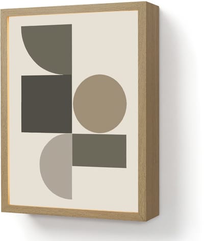 Wandlamp 30x40 cm - Oplaadbaar - Aardetinten - Abstracte compositie - Eenvoudige vormen - Wandlampen binnen woonkamer - Slaapkamer lamp - Decoratieve nachtlamp - Vloerlamp draadloos