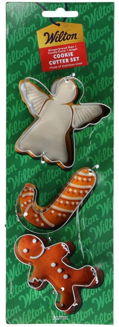 Wilton Koekjes Uitsteker - Gingerbread Man, Zuurstok, Engel - Set/3 - Uitsteekvormpjes Kerst - Koekjes Vorm