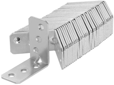 Hoekverbinder 50 x 50 x 25 mm - Zware belasting staal bouwhoek met montagegaten