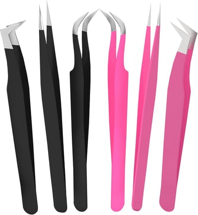 Professionele Wimperpincet Set (3 Stuks) voor Volume, Isolatie & Klassieke Wimpers - RVS