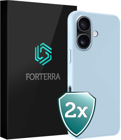 Hoesje 2 Stuks - Geschikt voor Apple iPhone 17 - Sterk & Shockproof - Back Cover - Case Siliconen - Telefoon Hoes - Lichtblauw