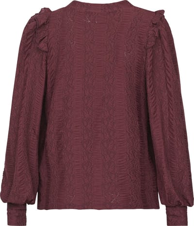 SISTERS POINT Eina-ls3 - Dames Blouse - D. bordeaux - Maat XS