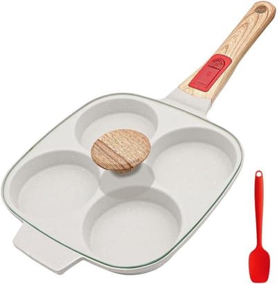 Eierpan met Deksel voor Inductie Koken Wit
