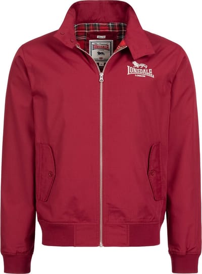 Lonsdale Slimfit Harrington Classic Bordeauxrood - Maat: 4XL