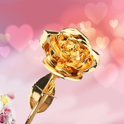 Goud Roos Premium Lange Steel Goudgedompelde Echte Roos Bloem Moederdag Verjaardag Jubileum Cadeau