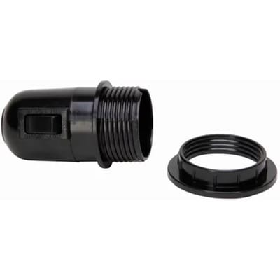 Kopp Lamphouder E27 Met Kraag En Schakelaar Zwart