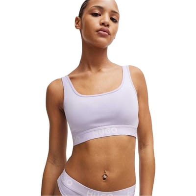 Hugo Dames/Dames Sportief Katoenen Jersey Bralette (Paars)