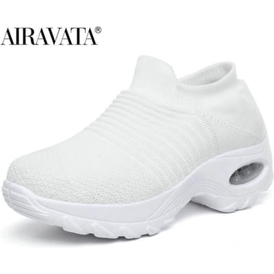 Damesmode vrijetijdsschoenen Verhoogde schudschoenen Luchtkussen Ademende antislip-sneakers 42
