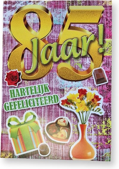 Cards & Crafts 85 Jaar - Leeftijd Verjaardagskaart Wenskaart - 12 x 17 cm - gevouwen kaart Inclusief envelop