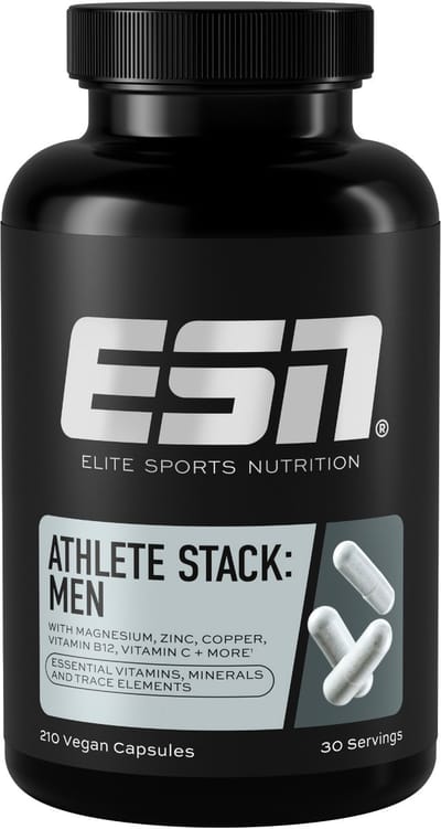ESN Athlete Stack Men, 210 Capsules, 30 Porties - Vegan - Capsules met Sporenelementen en Mineralen met Zink, Magnesium en Meer