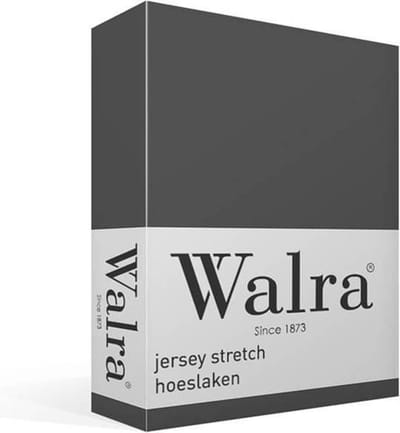 Walra Hoeslaken Jersey Stretch - 90x220 - 100% Katoen - Antraciet