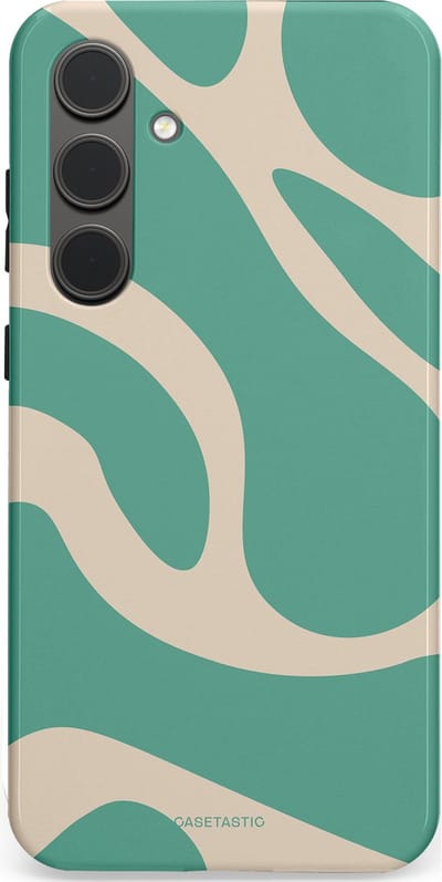 Casetastic hoesje geschikt voor Samsung Galaxy S24 Plus - Dubbellaagse bescherming - Zand Groene Vlaktes - Fashion Case - Saliegroen Zand