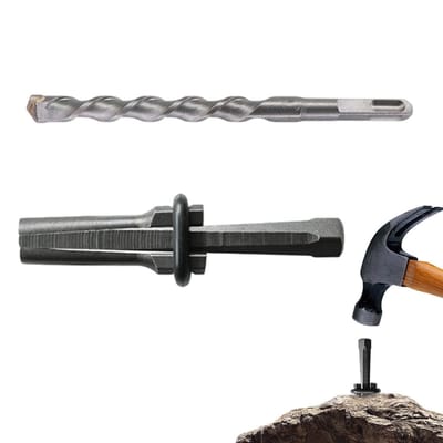 Steen Splijter - Steenverdelers Blokken - Hard Materiaal Splijten - Robuuste Metalen Constructie - 20 cm - Metaal