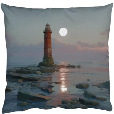 Sierkussens - Kussentjes Woonkamer - 50x50 cm - Vuurtoren - Stenen - Water - Maan