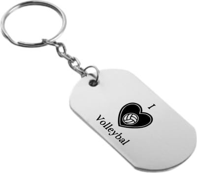 Akyol - I love volleybal - volleybal - sport - sleutelhanger - geschenk – gift – verjaardag – verassing – feestdag – cadeau – kado – versiering - balsport - zaal - strand - toernooi - competitie - spel - volleybalnet