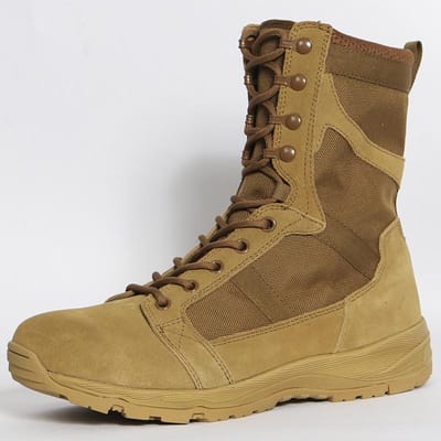 Ultralichte Gevechtslaarzen Echt Leer Slijtvaste Gevechtslaarzen Ademende Dames Gevechtstrainingslaarzen Heren High-Top Schoenen en Laarzen 43 brown