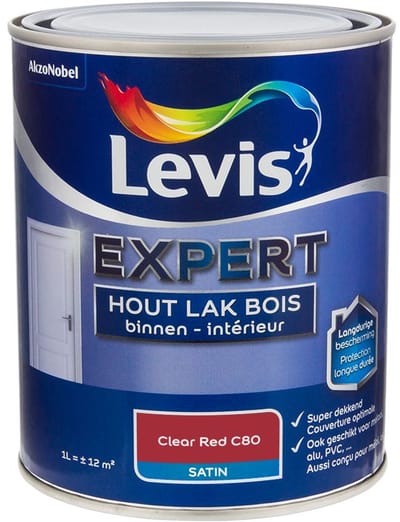 Levis - Expert Hout Lak Binnen Satin Mix - Clear Red C80 - Mengverf - 1 L