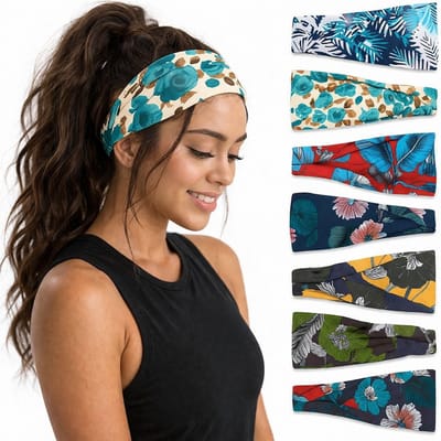BOTC Haarband - 6 stuks dames haarbanden - Boho hoofdbanden - Retro Brede Haarbanden - voor Yoga & Workout - Elastische