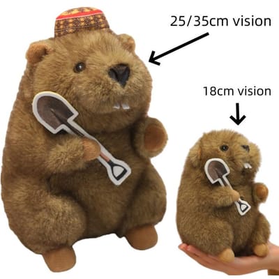 Peluches Marmottes Minières Réalistes Peluches Animaux Marmotte Robe Jupe Samba Ethnique Simulée Peluches Câlins Cadeau d'Anniversaire about 15-18cm no hat