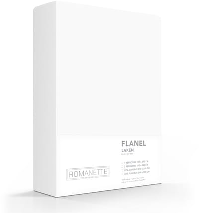 Romanette Laken Flanel Wit - 240 x 260 cm - [Wit]