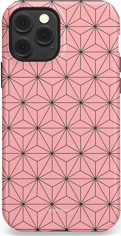 Casetastic Hoesje Geschikt voor Apple iPhone 12/12 Pro Magsafe - Stijlvolle Beschermende Duo-layer Case - Roze Zwarte Fashion Paris Patroon