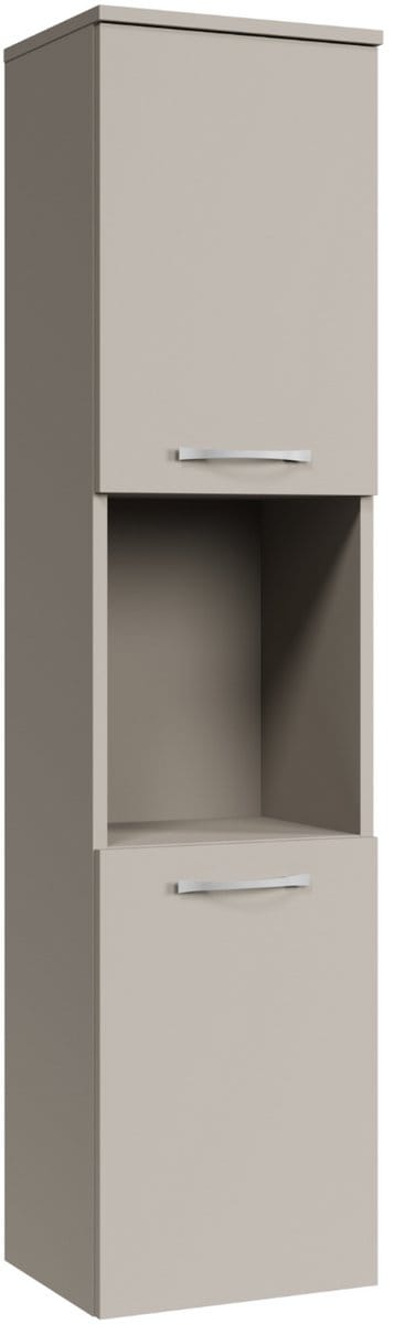 Badplaats Badkamerkast Montreal 30 x 30 x 131 cm – Beige – Hangende Kolomkast met 2 Deuren