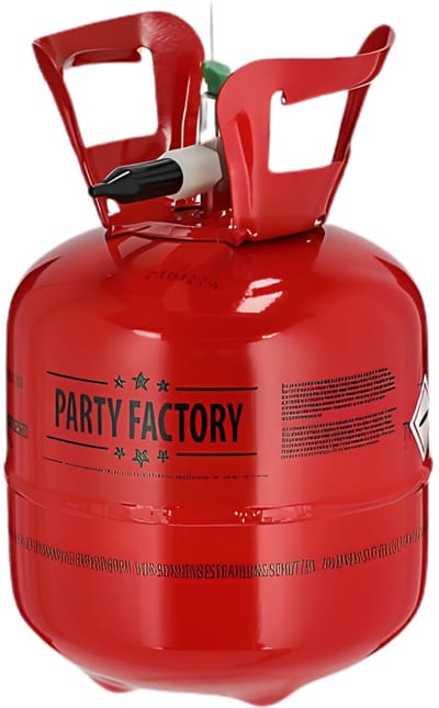 Party Factory-heliumtank-ballonnen en accessoires-helium tank voor ballonnen-30 ballonnen van 9"of 23cmø max- heliumtank rood