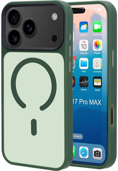 Mobiparts hoesje geschikt voor Apple iPhone 17 Pro Max - Hardcover - MagSafe - Groen