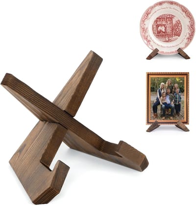Ulisem - Bordenstandaard - Bordenhouder - Boekstandaard - Borden Display Standaard - Standaard - Houder - Steun - Rek - Hanger - Borden En Boeken - Kookboek - Voor Sierborden - Niet Gemakkelijk Vervormd - Duurzaam - Hout - 16*10.8*12 cm