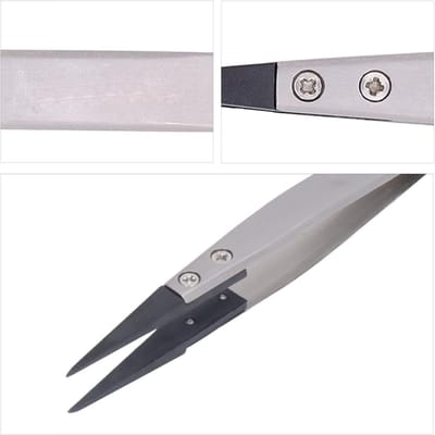 Precisie Pincet - Spitse Punt - Elektronica Reparatie - Antistatisch PPS - 1 Eenheid - Zwart