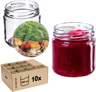 Lerma Weckpotten 200ml 10st 66mm + Deksels "Champignons in een Mandje"